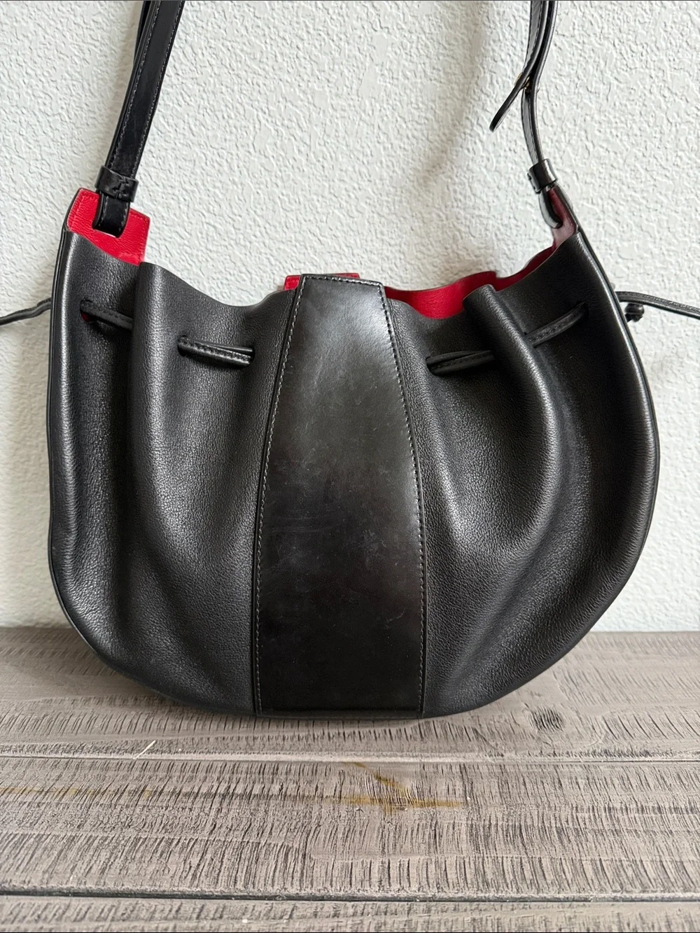 Mansur Gavriel Tumbled Calfskin Lilium Bag Black NWOT